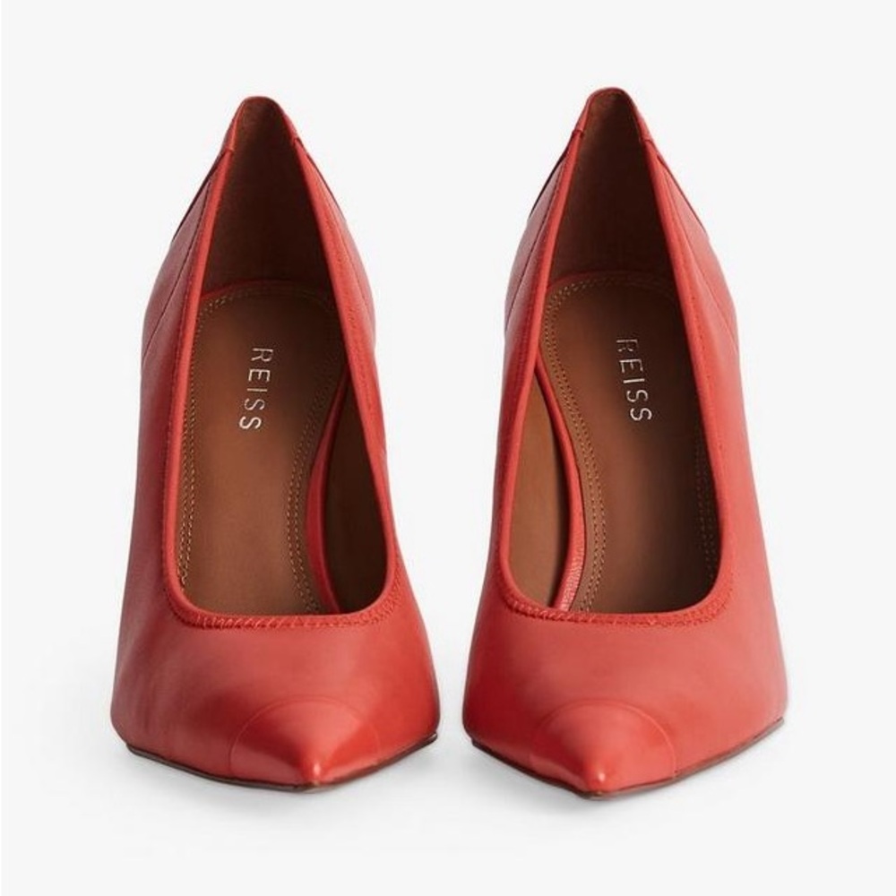 NEW! REISS London “Lowri” Red Leather Court Pumps Heels - Picture 4 of 16